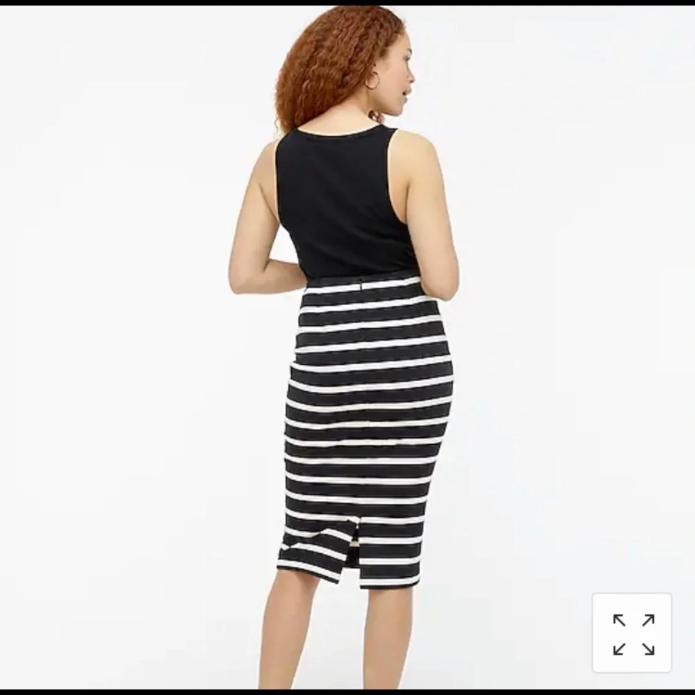 J. Crew Knit Pencil Skirt in Black and White Stripe Size 6 NWT